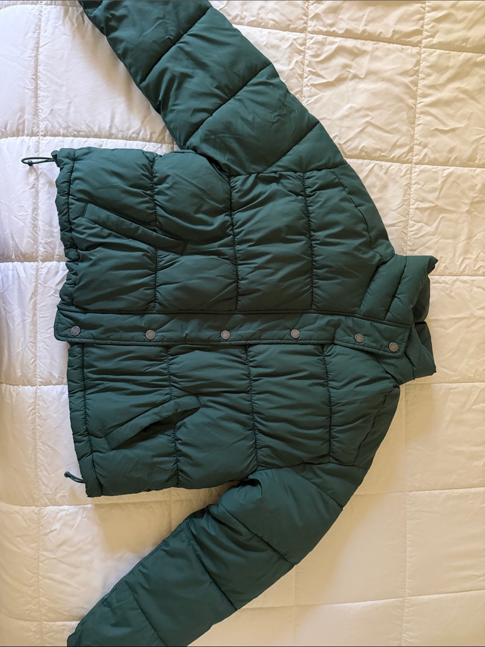 Hollister Dark Green Quilted Kids Puffer Jacket